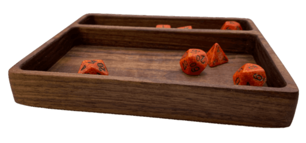 Wooden good Ninja Dice Tray - Cherry with Red Padauk Splines